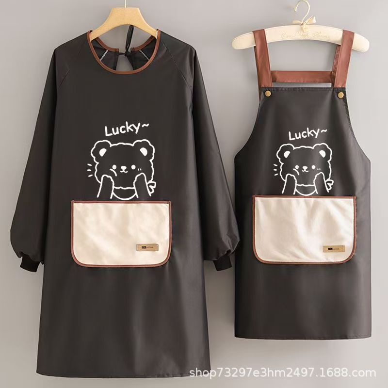 2025 New Long-Sleeved Waterproof Apron for Women's Home Kitchen and Catering, Work Clothes with Logo Printing Can Be Customized 2025 New Long-Sleeved Waterproof Apron for Women's Home Kitchen and Catering, Work Clothes with Logo Printing Can Be Customized