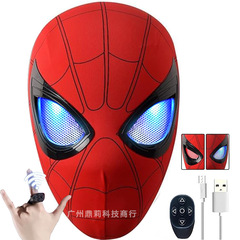 スパイダーマン フード 電動リモコン まばたき発光マスク マイルズ ハロウィン cos ボーイズマスク おもちゃ