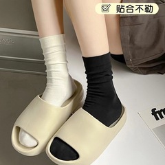 White terry socks same as postpartum socks, spring and autumn boneless socks, Instagram style Japanese college absorbent knee-high socks, wholesale
