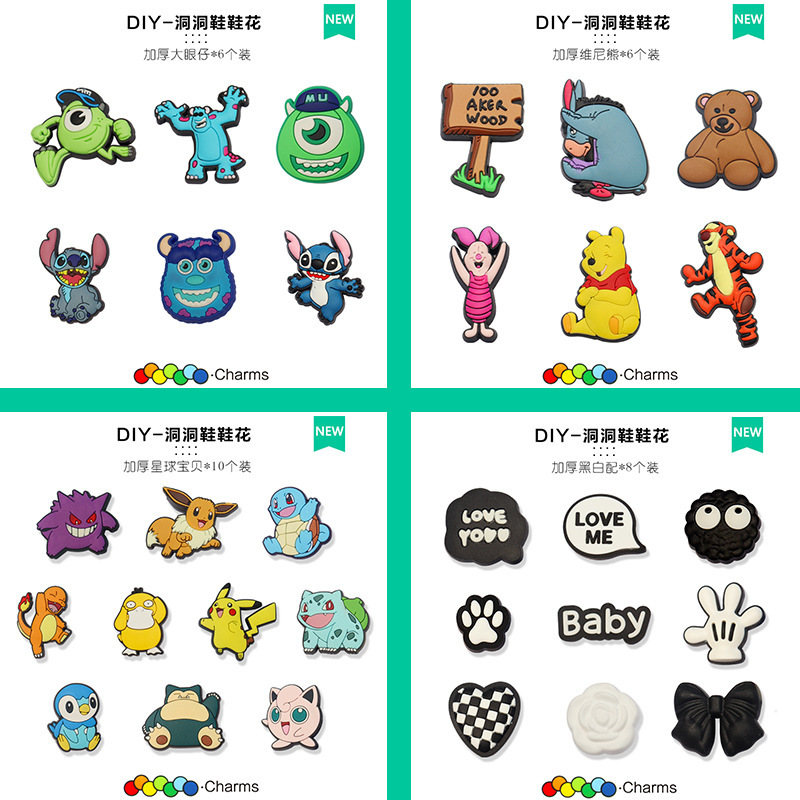 Advanced Sense Thickened Cave Shoes with Shoes Flower Smart Star Buckle Diy Accessories Cartoon Trend Decorative Buckle Shoe Buckle Tide