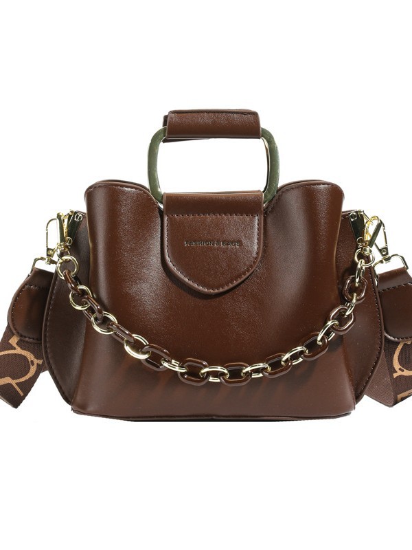 Bolsos transfronterizos para mujer 2025 nuevo bolso de cubo de marea moda coreana bolso de hombro simple de cadena para mujer bolso de cercanías