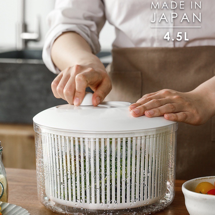 Japanese Imported Vegetable Dehydrator Salad Spinner Manual Rotary Dryer Vegetable Spinner Kitchen Water Drainer Vegetable Washer