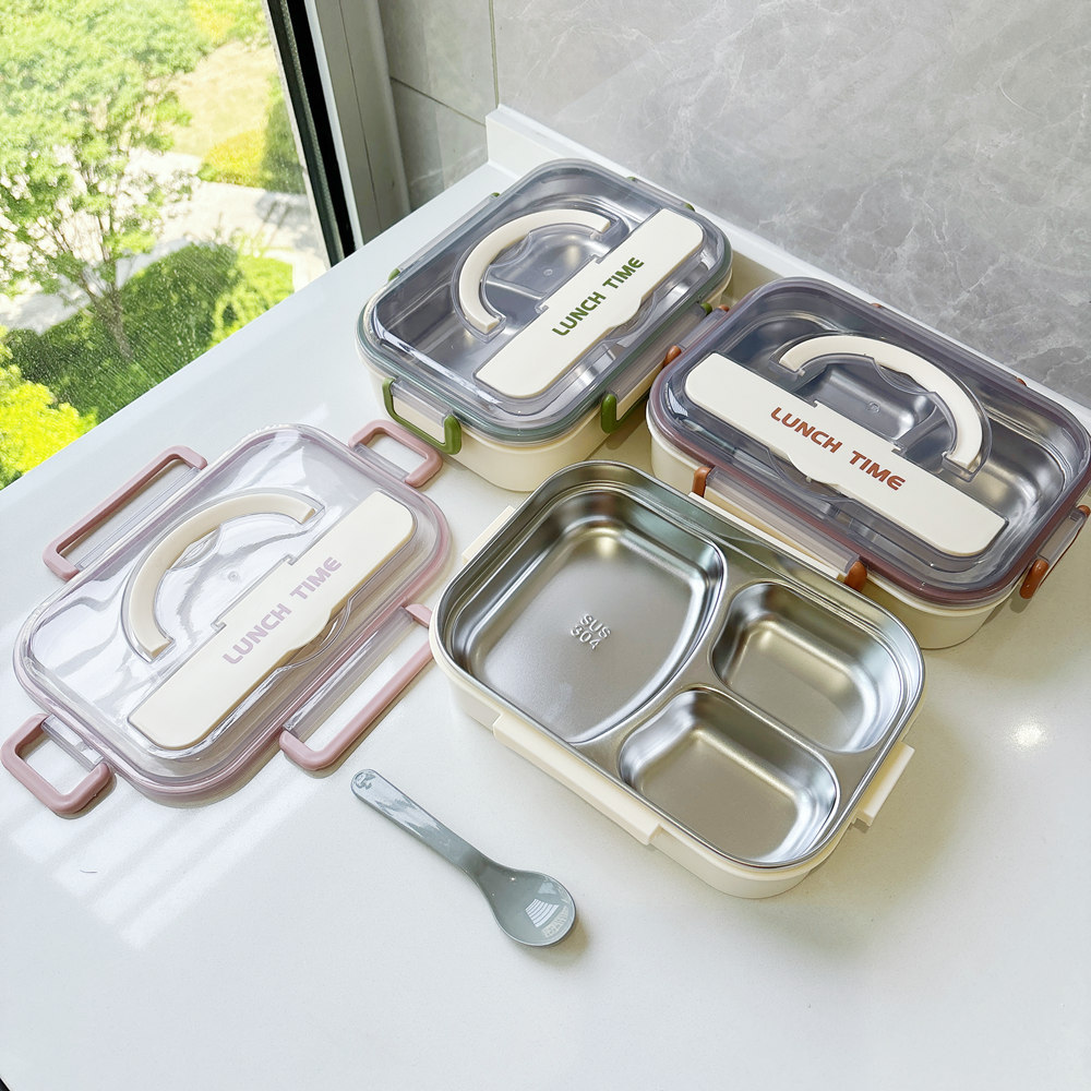 ins風小清新飯盒304食品級不鏽鋼便當盒學生上班族午餐盒定製批發