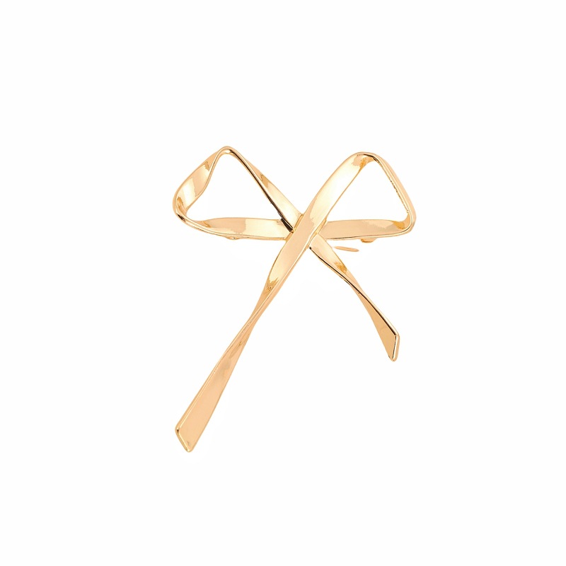 Nuevo broche de arco metálico de flores de brazo mujer sensación de diseño flotante ropa accesorios personales de alto nivel pin ropa accesorios