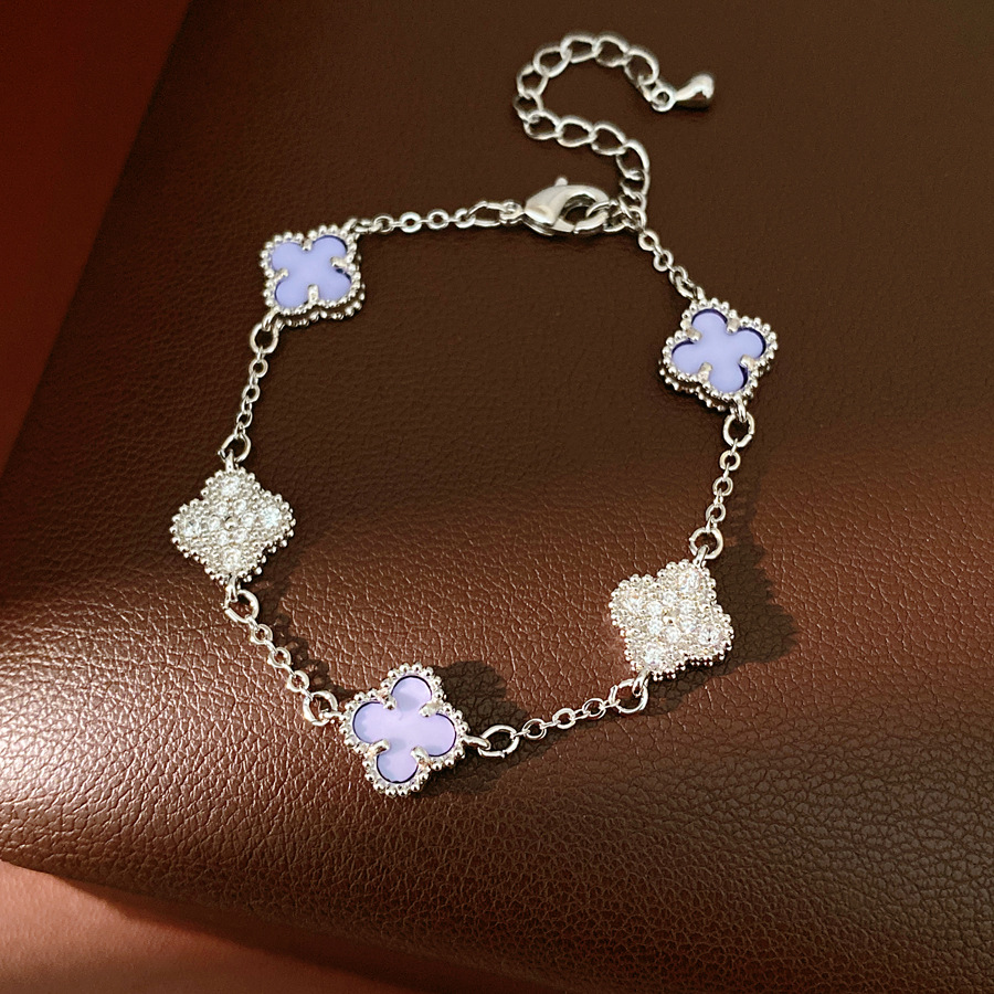 Medieval vintage zircon floreciente pulsera de hierba lujosa pulsera de nicho alta sensación de personalidad retro pulsera