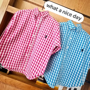 2025 New American Preppy Style White Plaid Shirt for Boys and Girls, Thin Long Sleeves, Sun Protection Ready for Sale