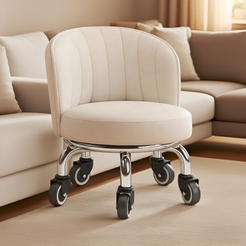 Swivel Stool with Wheels for Home Use, Low Stool, Round Stool, Foot Care Stool, Foot Bath Stool, Children's Learning Stool, Small Bench