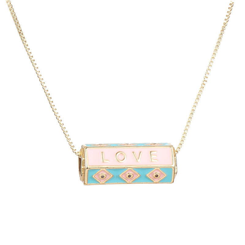 1 Piece Fashion Geometric Letter Heart Shape Alloy Copper Enamel Womenu0027S Necklace