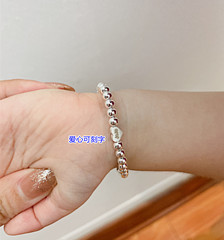 Silver S925 Children's Lucky Bead Bracelet Jewelry Birthday Gift Full Moon Baby Girl Accessory DIY Laser Engraving