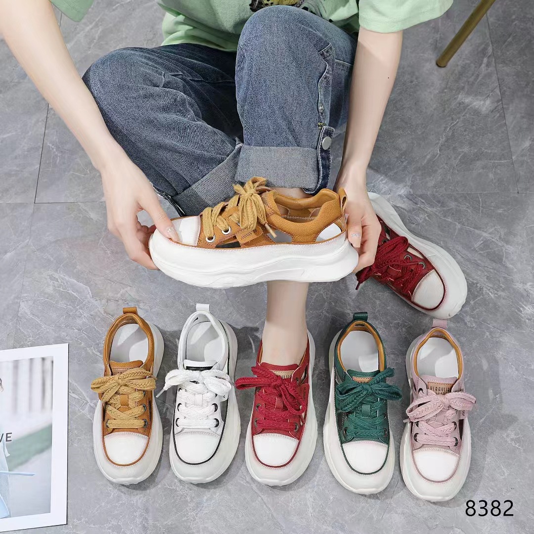 Genuine Leather Retro Sandals For Women Summer Women's Flat Beach Sandals Casual Sports Hollow White Shoes