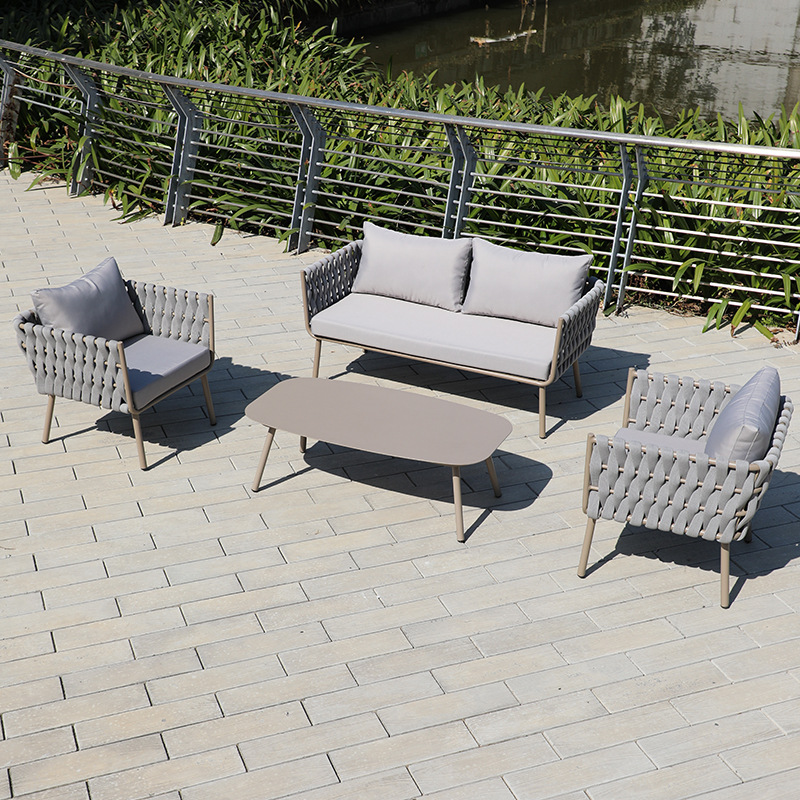 Sofá al aire libre Patio Terraza Jardín Ocio Asiento individual al aire libre Combinación Departamento de ventas Sala de muestras Sofá de ratán