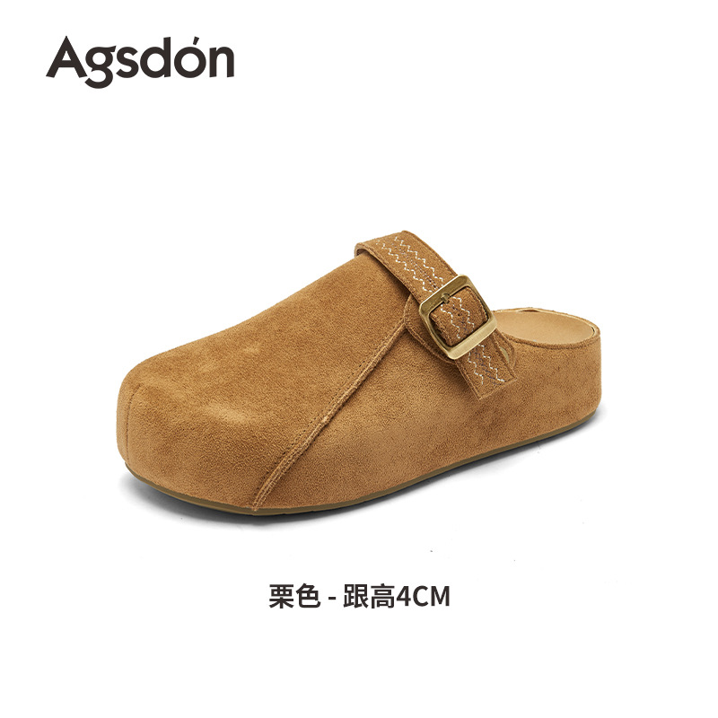 Zapatos de Dengbocken 2026 nueva primavera de un pedazo de zapatillas de fondo grueso perezoso super caliente zapatillas de cabeza media