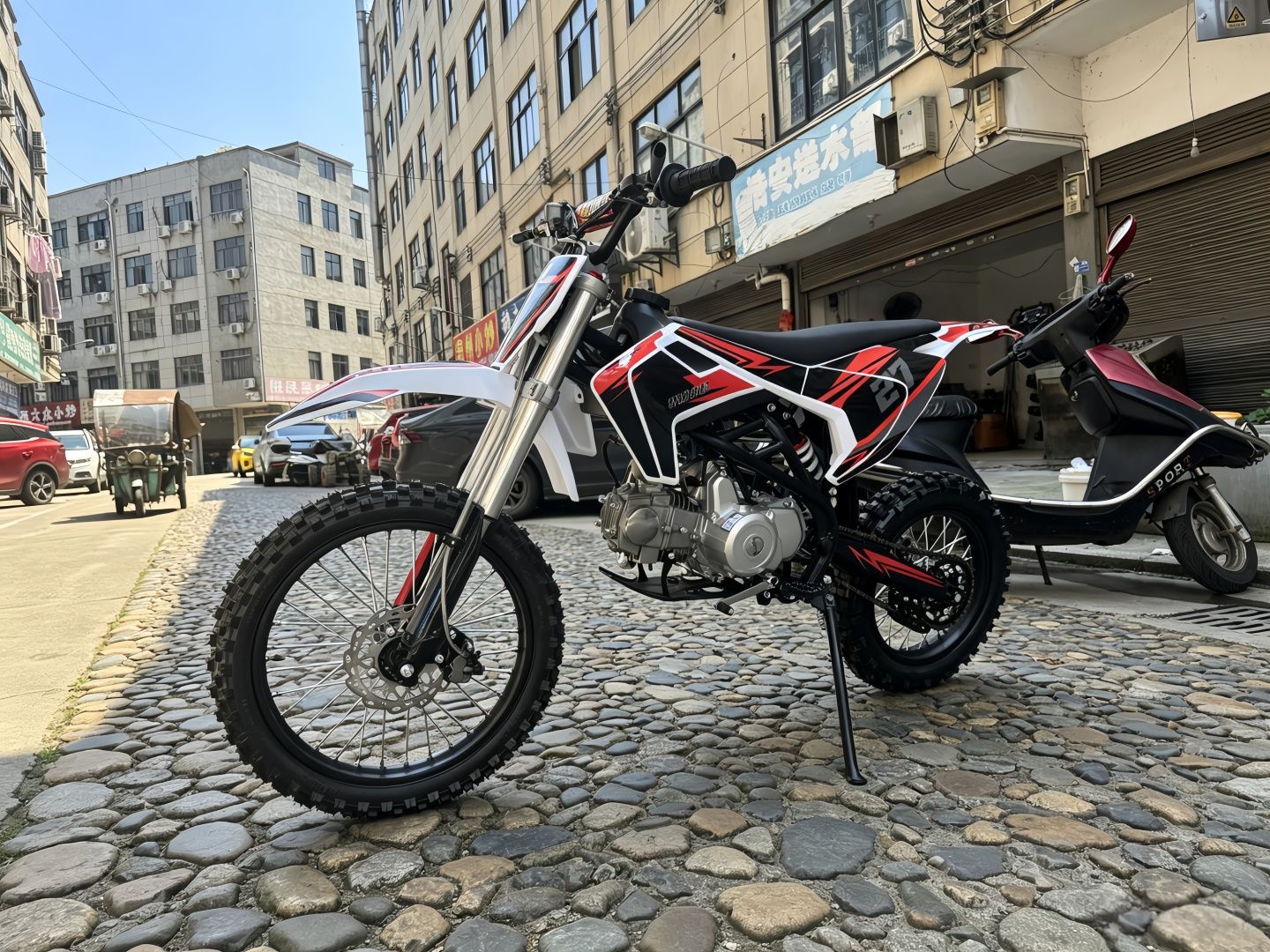 Reinforced Frame Double-Beam Two-Wheel Off-Road Motorcycle 125CC Adult Gasoline Mountain Bike Track Motorcycle