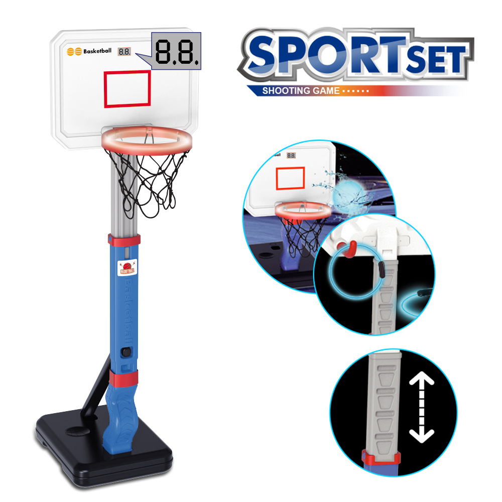 Soporte de baloncesto de piscina 4 en 1 transfronterizo, juego de puntuación de iluminación de juguete, anillo de iluminación, juego de deportes al aire libre de béisbol