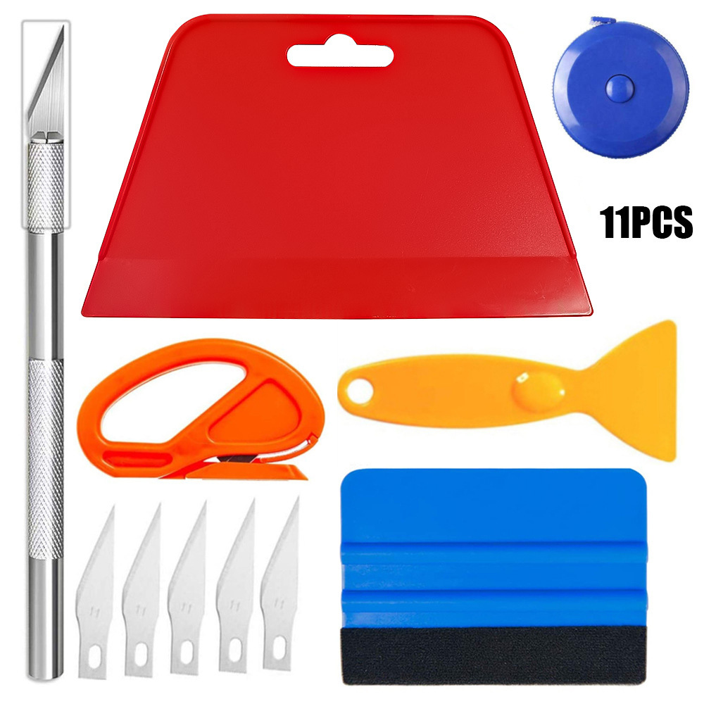 11件套毛毡边缘刮刀汽车包装工具套件车窗贴膜贴膜贴膜工具