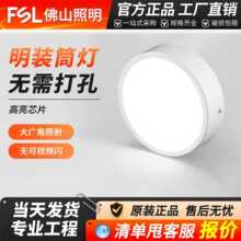 FSL佛山照明led超薄筒灯吊顶灯吸顶灯走廊客厅圆形免开孔明装筒灯