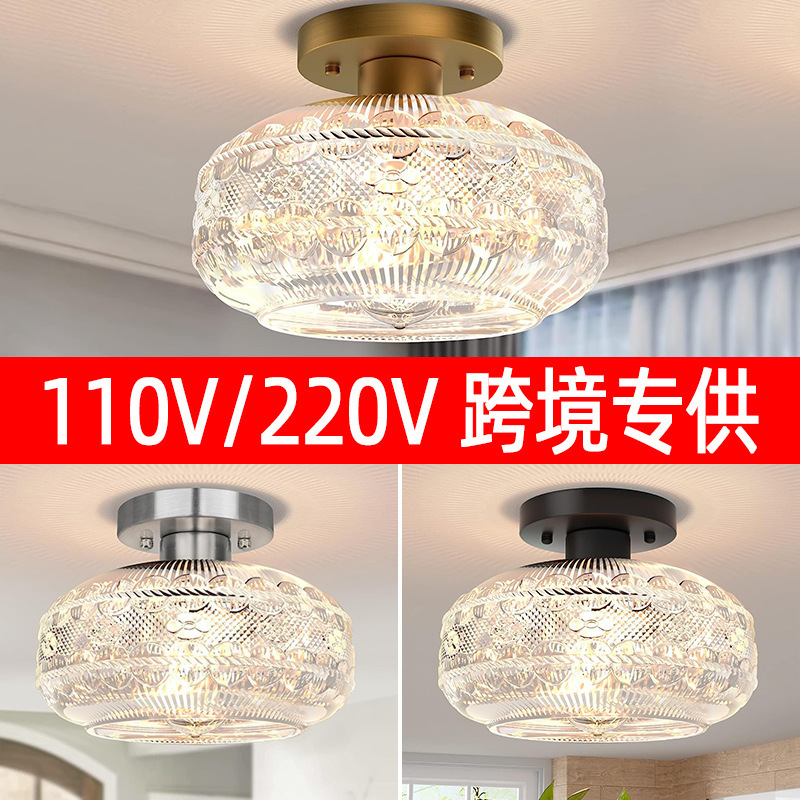 Lámpara de techo de linterna de dormitorio transfronteriza china estilo americano lujoso lámpara candelabro de la sala de estar porche luz de pasillo