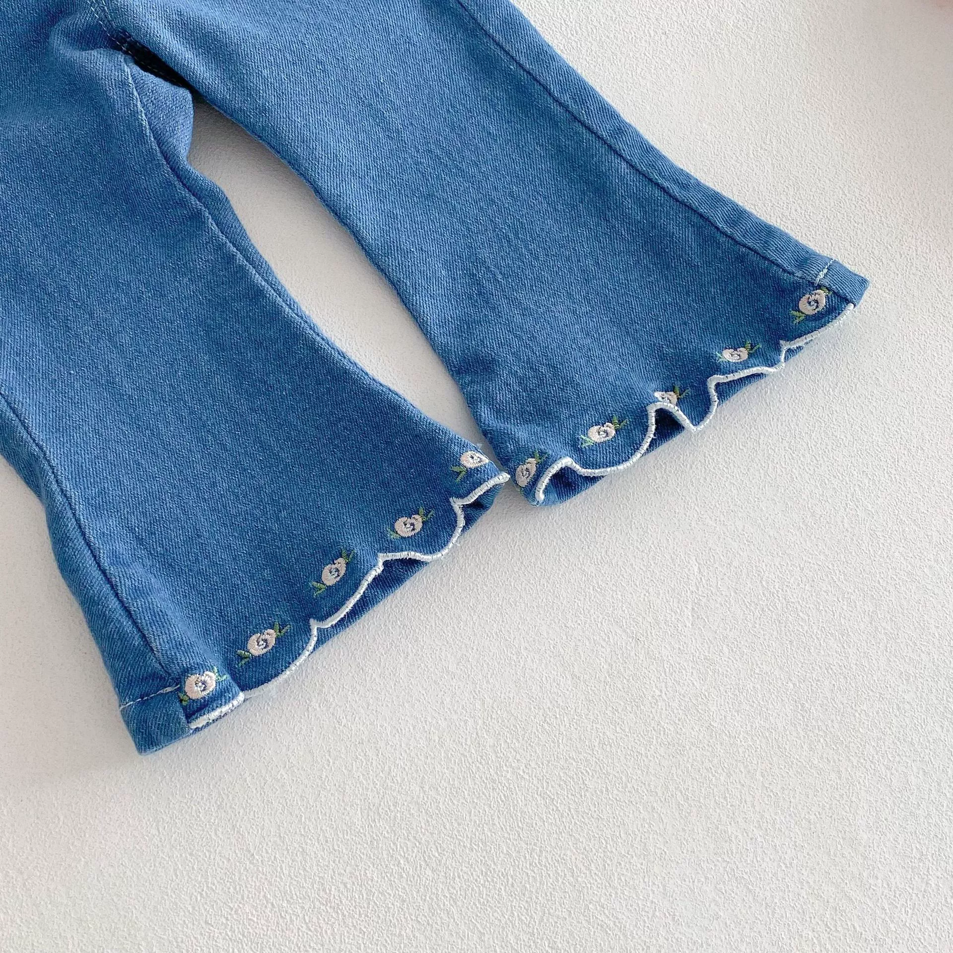 Spring jeans, children's flared trousers, western style