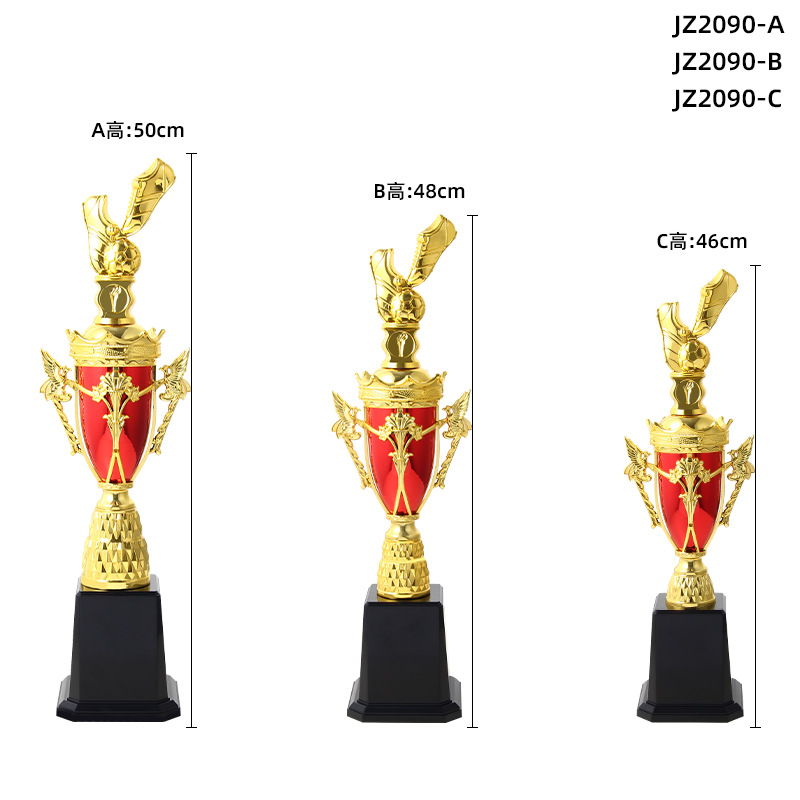 Nuevos trofeos de fútbol juegos infantiles competición taekwondo creativa metales trofeos de plástico al por mayor deportes escolares