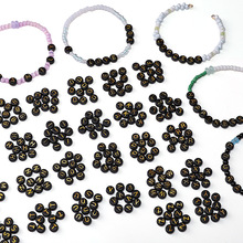 4*7mm亚克力黑底金字扁圆珠子手工diy制作手链项链饰品配件材料包