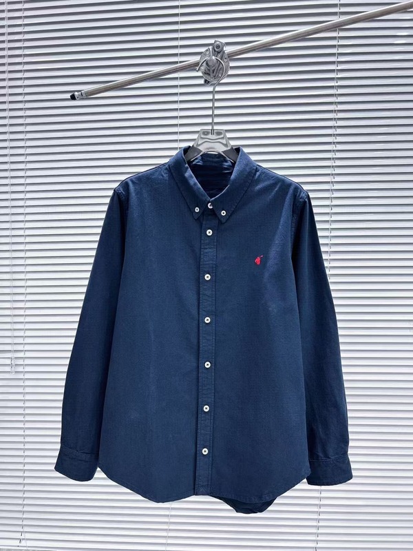 高バージョンr1春ラフ小馬標刺繍長袖シャツ男女同柄キャンディー系シャツ上着|undefined