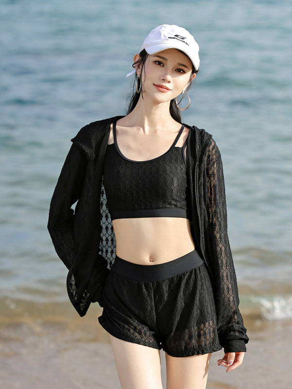 女性用スプリットカバーアップビキニ水着、ゆったりとした日焼け止め、肉感カバー、痩身、ビーチでの休暇、ウォーターパーク、スイミングプール|undefined