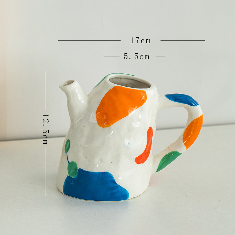 手描きのシンプルでモダンなカラフルなセラミック装飾ドライフラワー水耕花瓶リビングルームデスクトップフラワーアレンジメントホームデコレーション|undefined