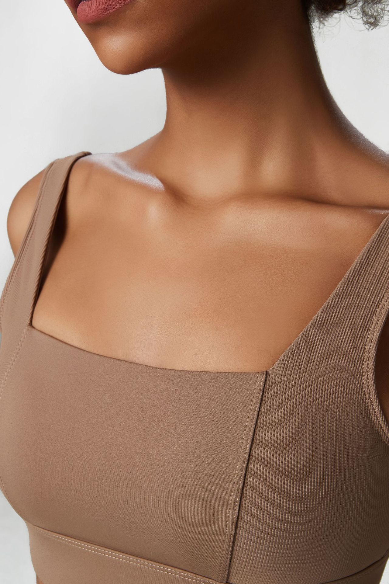 Modern Style Simple Style Solid Color Nylon Square Neck Active Tops Vest display picture 51