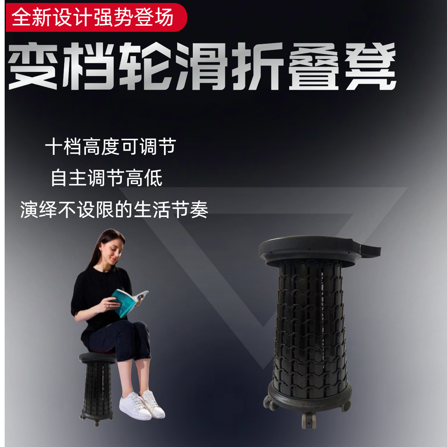 Outdoor foldable stool fishing camping portable household plastic…
