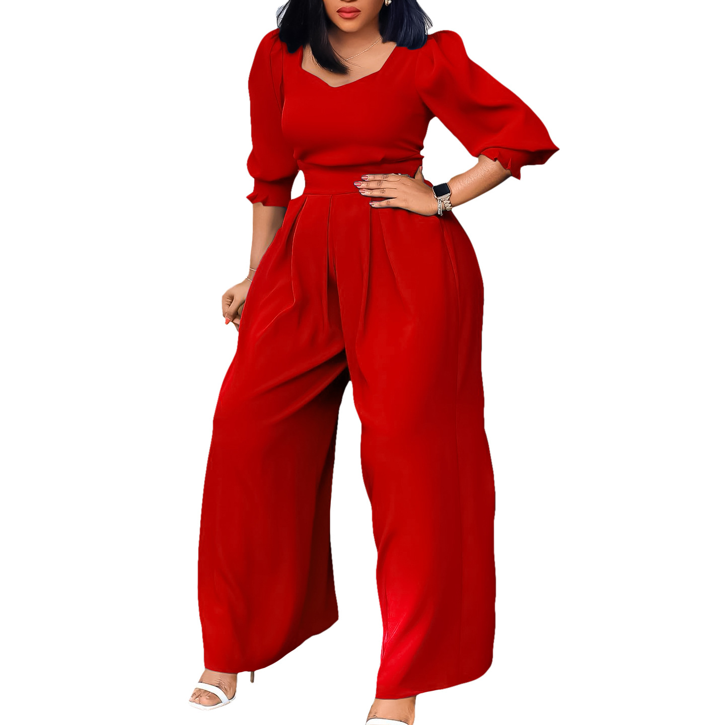 Damen Jumpsuit Langarm Lässig Weites Bein Für Den Winter_voghion.com