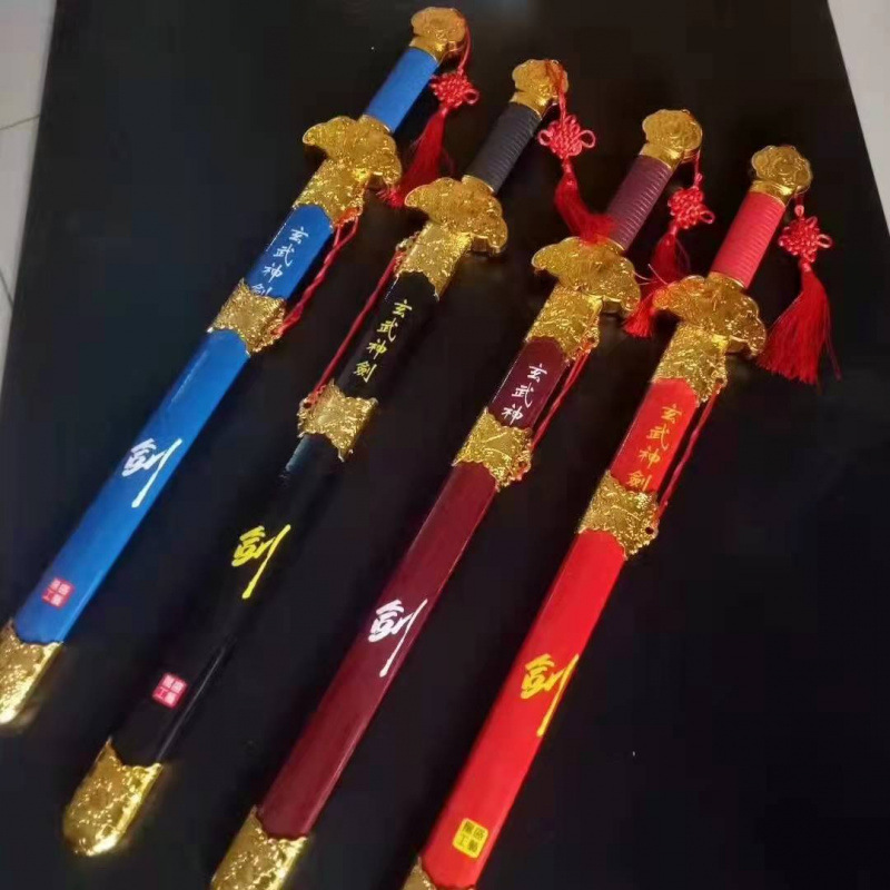 木制玩具竹木制青龙宝剑彩色柄青龙剑刀剑组合套装庙会地摊批发|undefined
