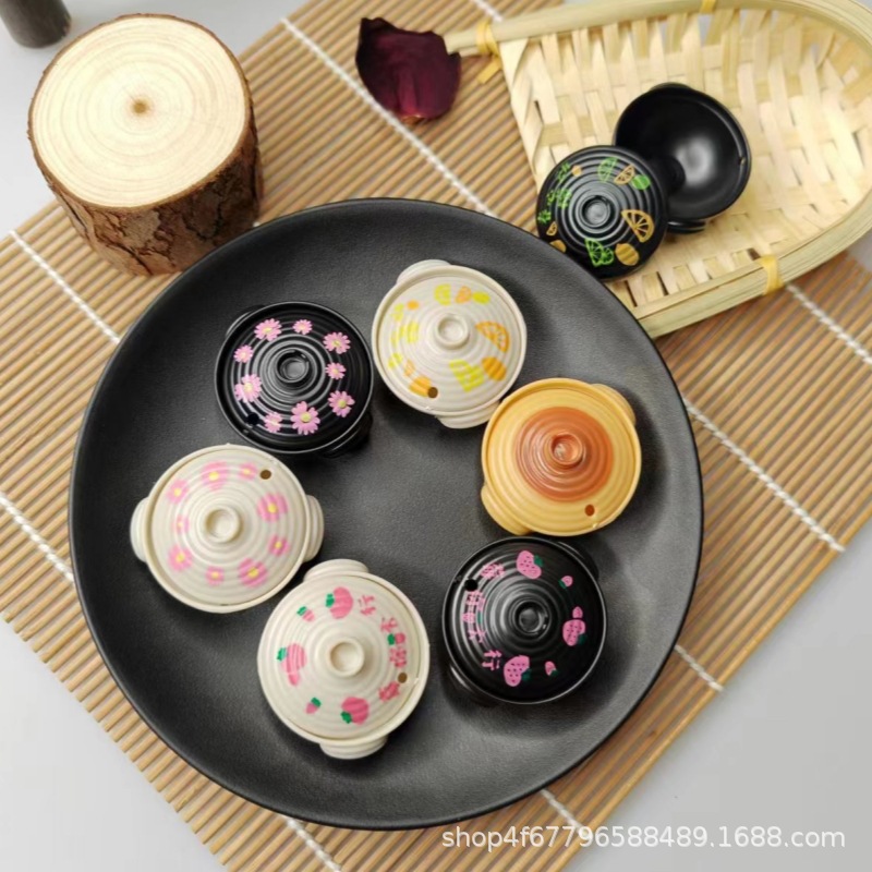 인형 집 미니 시뮬레이션 팬 캐서롤 스레드 캐서롤 작은 워크 모델 미니 컨테이너 소스 제조업체