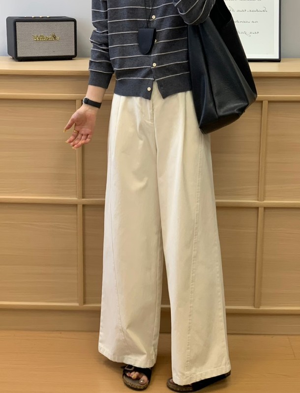 慵懒风百搭阔腿裤女垂感休闲直筒裤宽松高腰遮胯显瘦高级长裤|undefined