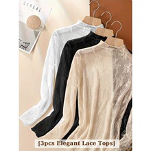 F 15586 Lace Long Sleeve Top �ٽz����� �羳�W�����R�d