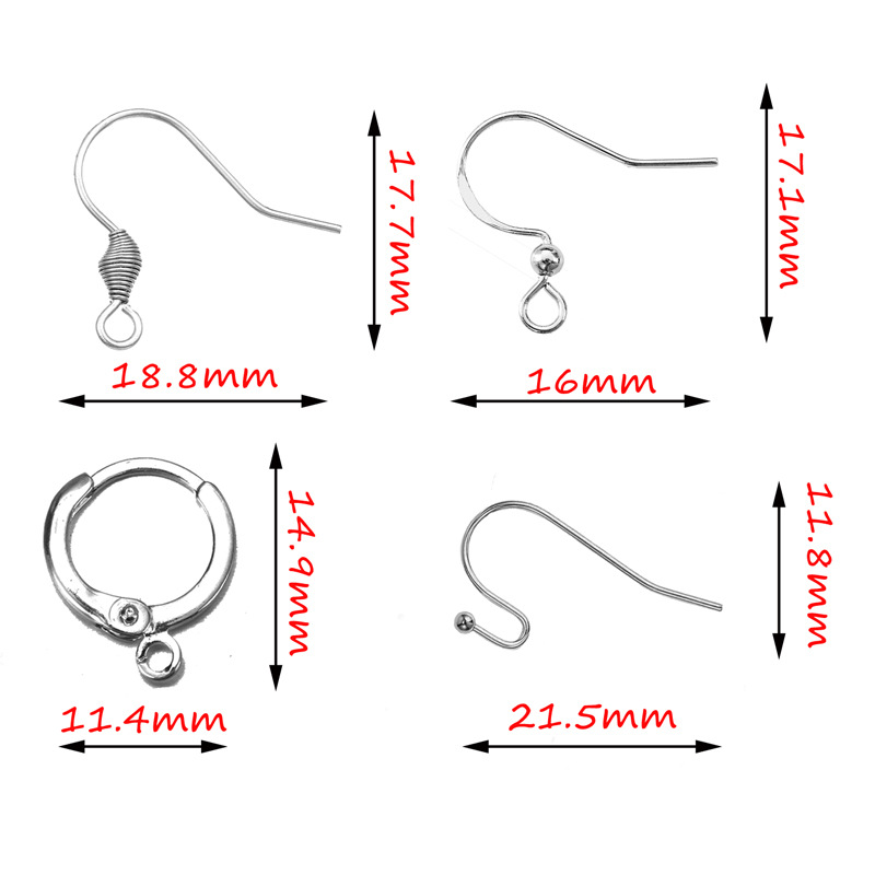 DIY Jewelry Accessories, Ear hook Classification 100 PCS/Package 304 Stainless Steel Solid Color Lobster Clasp
