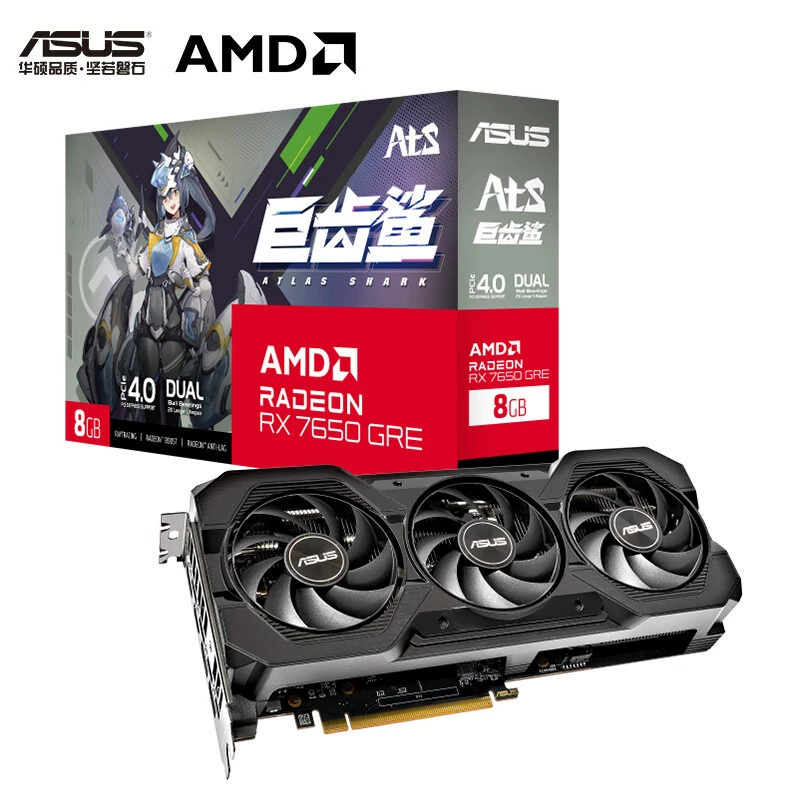 Подходит для Asus ATS RX7650GRE O8G Megalodon три-вентилятора, независимая игровая видеокарта AMD