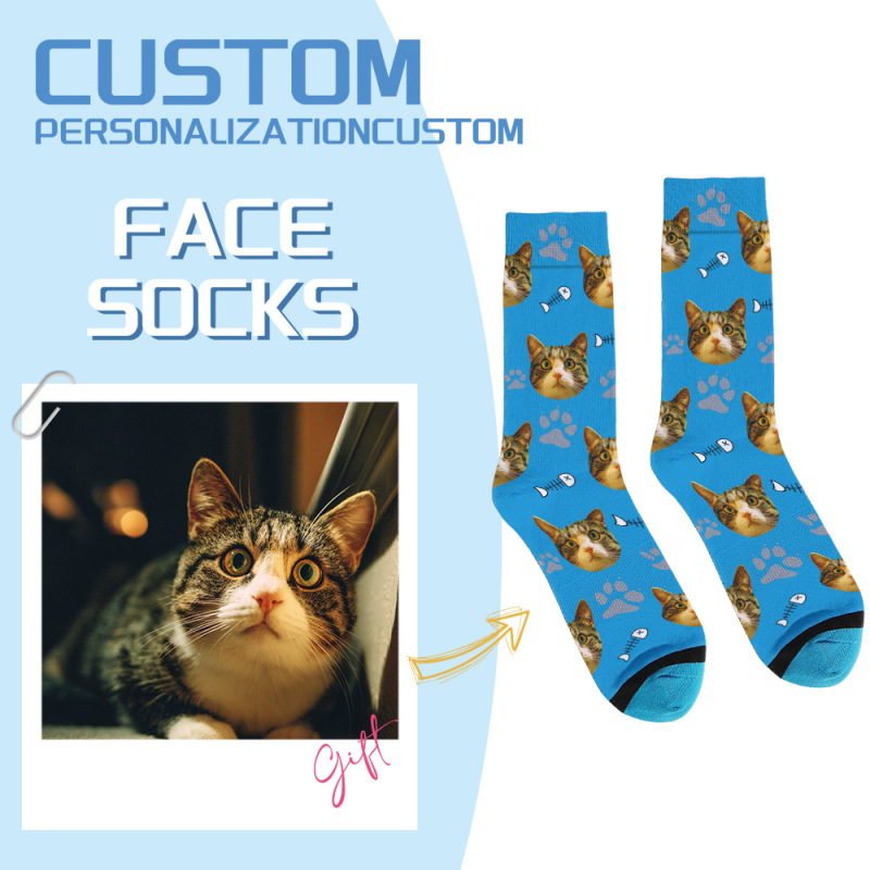 Cross-Border Christmas Printed Socks Holiday Gifts Pod Polyester Heat Transfer Socks Etsy Hot-Selling 3D Digital Socks
