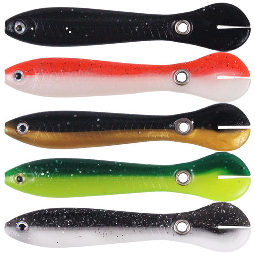Grumpy loach 10cm bionic fake bait set of 5 for explosive fishing tail fish soft bait black pit bass bait