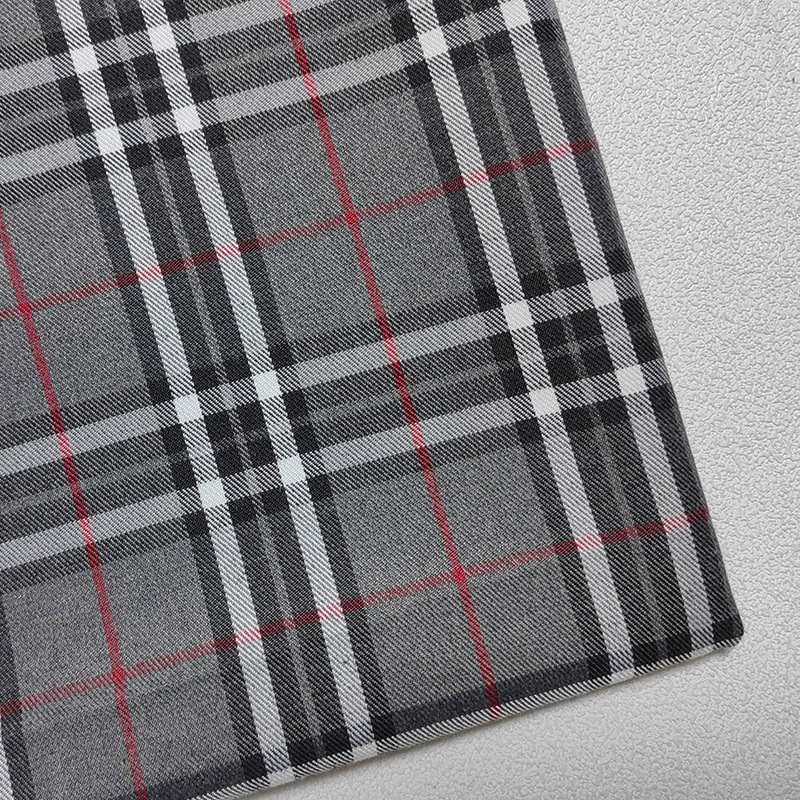 现货小批校服格子面料JK灰色百褶短裙休闲裤衬衫马甲箱包格子布