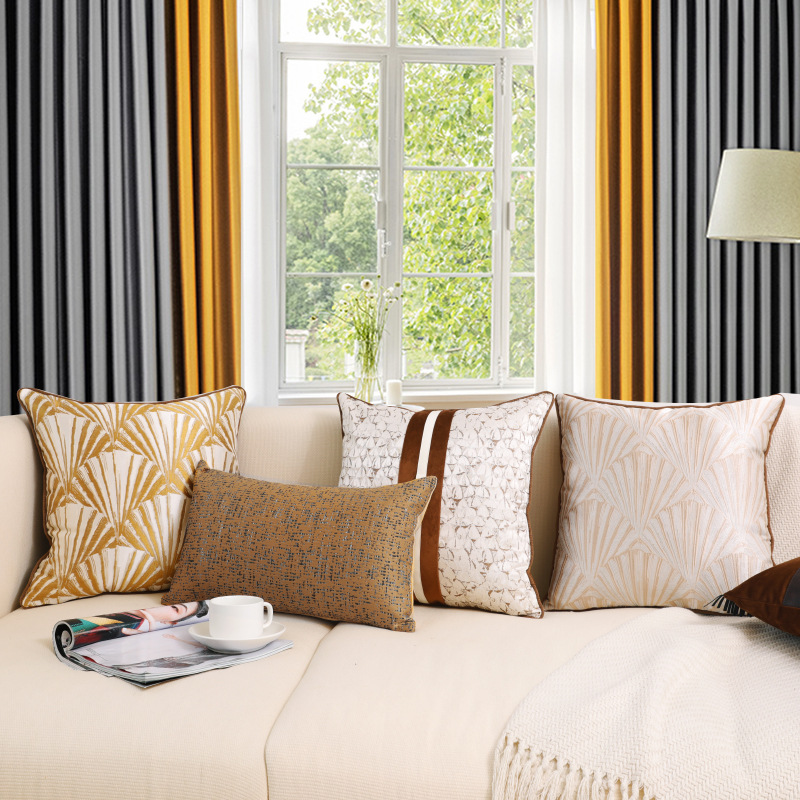 Simple light luxury Golden fan-shaped sofa pillow home decoration model room living room cushion B & B hotel bed pillow wholesale