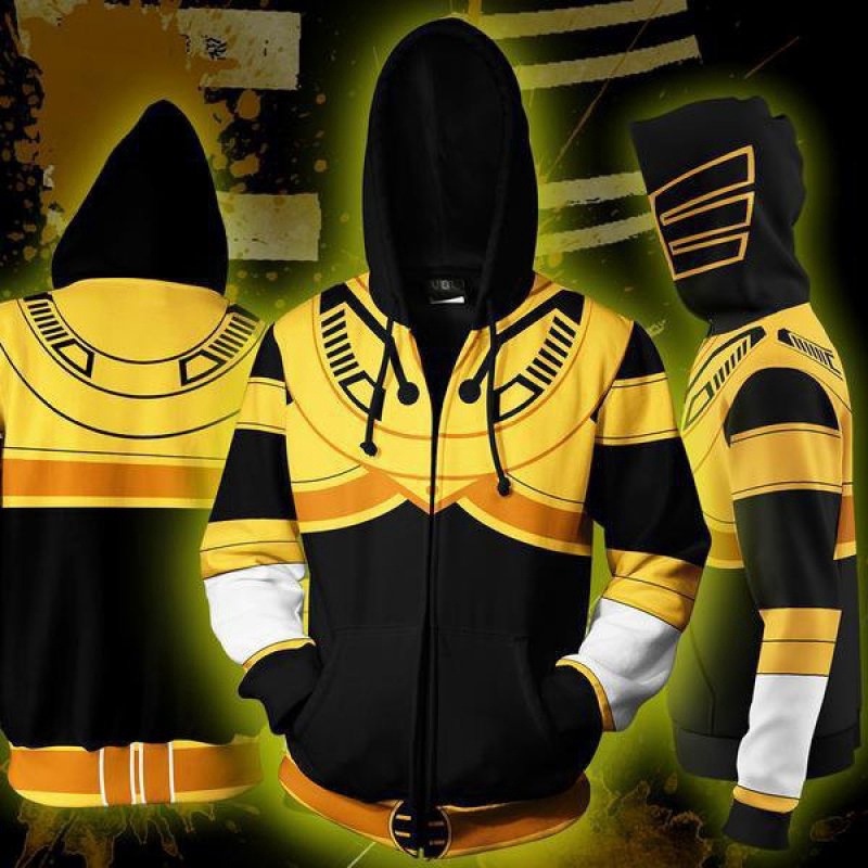 노란색과 검정색 지퍼