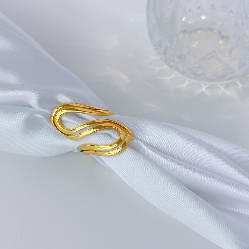 Fashion Geometric Titanium Steel Plating Rings 1 Piece