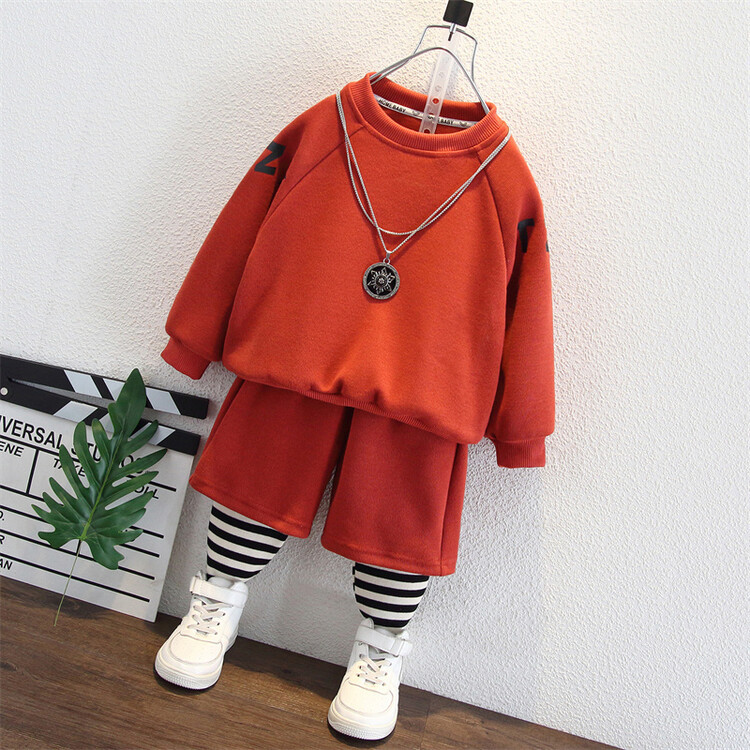 Ragazzi Stripe 2024 Primavera e Autunno Nuovo Bello Esplosivo Street Due Pezzi Set per Abbigliamento per Bambini_voghion.com