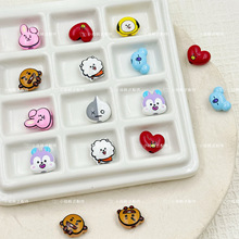 BTS防弹少年团合金bt21爱豆周边手工diy串珠手机链钥匙扣物料配件