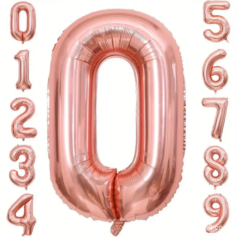 Празничный шар-фольга 40 дюймов, цифры 0–9, пастельные и металлические цвета, упаковка OPП