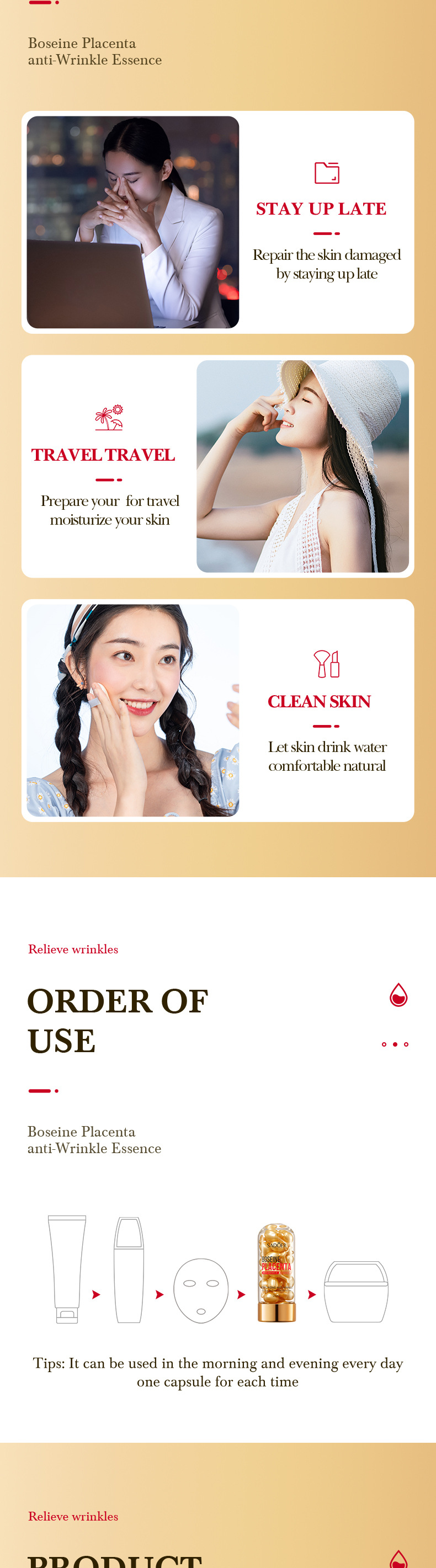 Kapsel Alle SADOER Schaf Embryo Essenz Anti falten essenz Straffende Reparatur_voghion.com