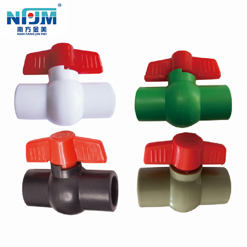 PPR全新料水管配件阀门 平口红柄塑芯热熔球阀 20~63PPR全塑球阀