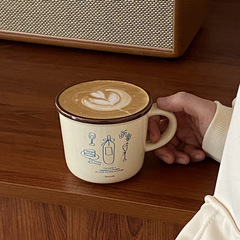 フレンチレトロ花瓶セラミックマグカップinsイラストアメリカンコーヒーカップカップカップカップカップ大口径350ml