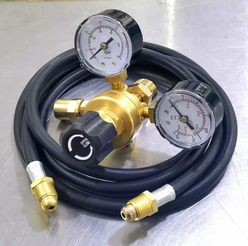 跨境氩弧焊氩气二氧化碳压力表Ar/CO2减压表减压阀后进气口配皮管