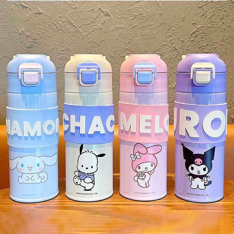 Lindo coolomi taza de vacío genuino Sanrio chica taza de agua bebida directa té cerveza taza de acero inoxidable con colador